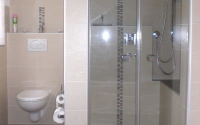 Bad Beige Braun - Duschanlage, WC